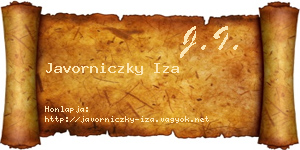 Javorniczky Iza névjegykártya